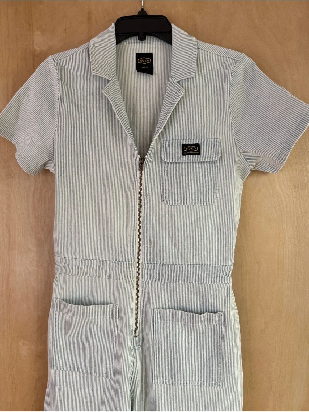 RVCA Striped Boiler Suit Jumpsuit: M